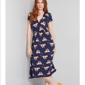 Modcloth Tiger Midi Wrap Dress